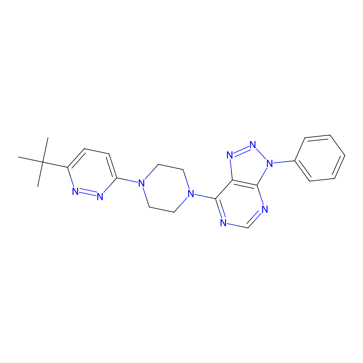 3-tert-butyl-6-(4-{3-phenyl-3H-[1,2,3]triazolo[4,5-d]pyrimidin-7-yl}piperazin-1-yl)pyridazine molecular structure, CAS 2380184-33-6