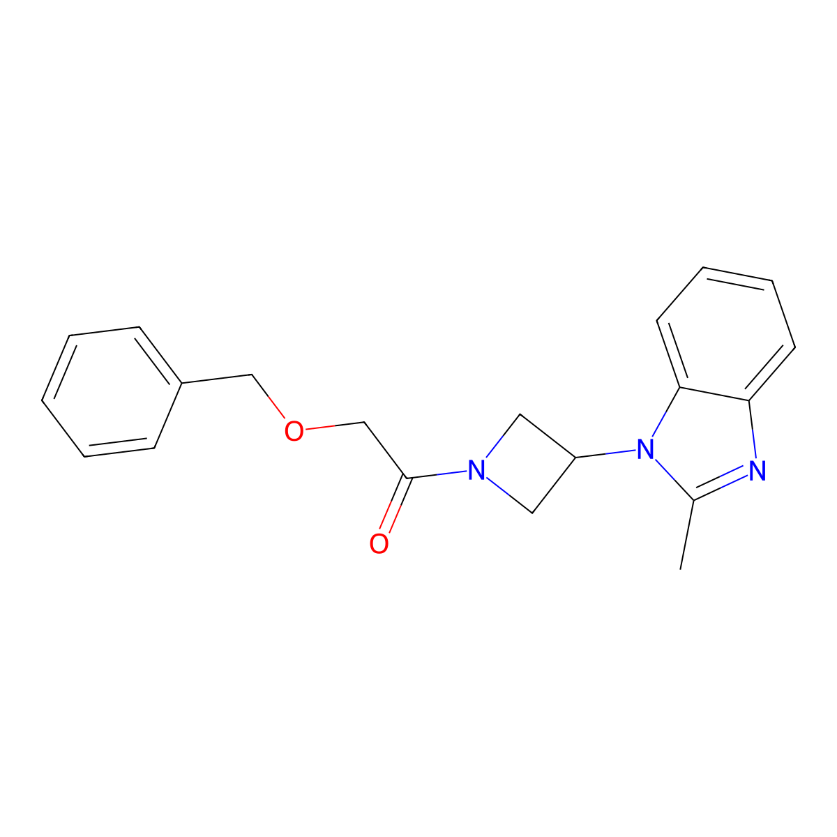 2-(benzyloxy)-1-[3-(2-methyl-1H-1,3-benzodiazol-1-yl)azetidin-1-yl]ethan-1-one molecular structure, CAS 2380184-35-8