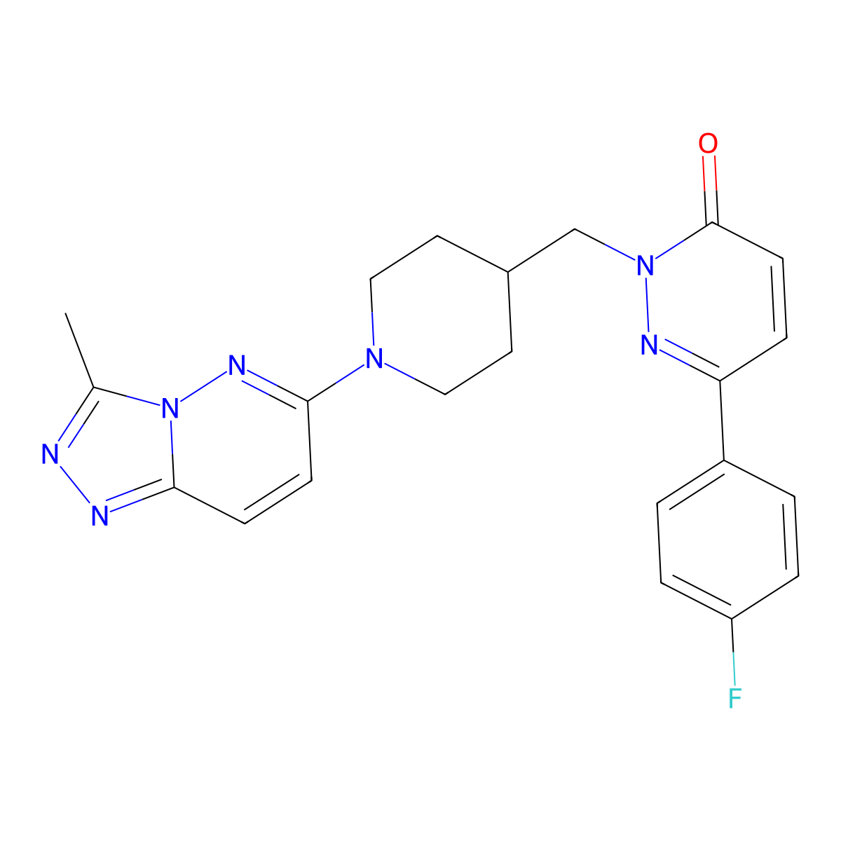 6-(4-Fluorophenyl)-2-[(1-{3-methyl-[1,2,4]triazolo[4,3-b]pyridazin-6-yl}piperidin-4-yl)methyl]-2,3-dihydropyridazin-3-one molecular structure, CAS 2380184-42-7