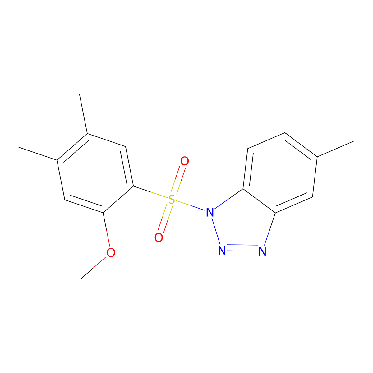 1-(2-methoxy-4,5-dimethylbenzenesulfonyl)-5-methyl-1H-1,2,3-benzotriazole molecular structure, CAS 2380184-44-9
