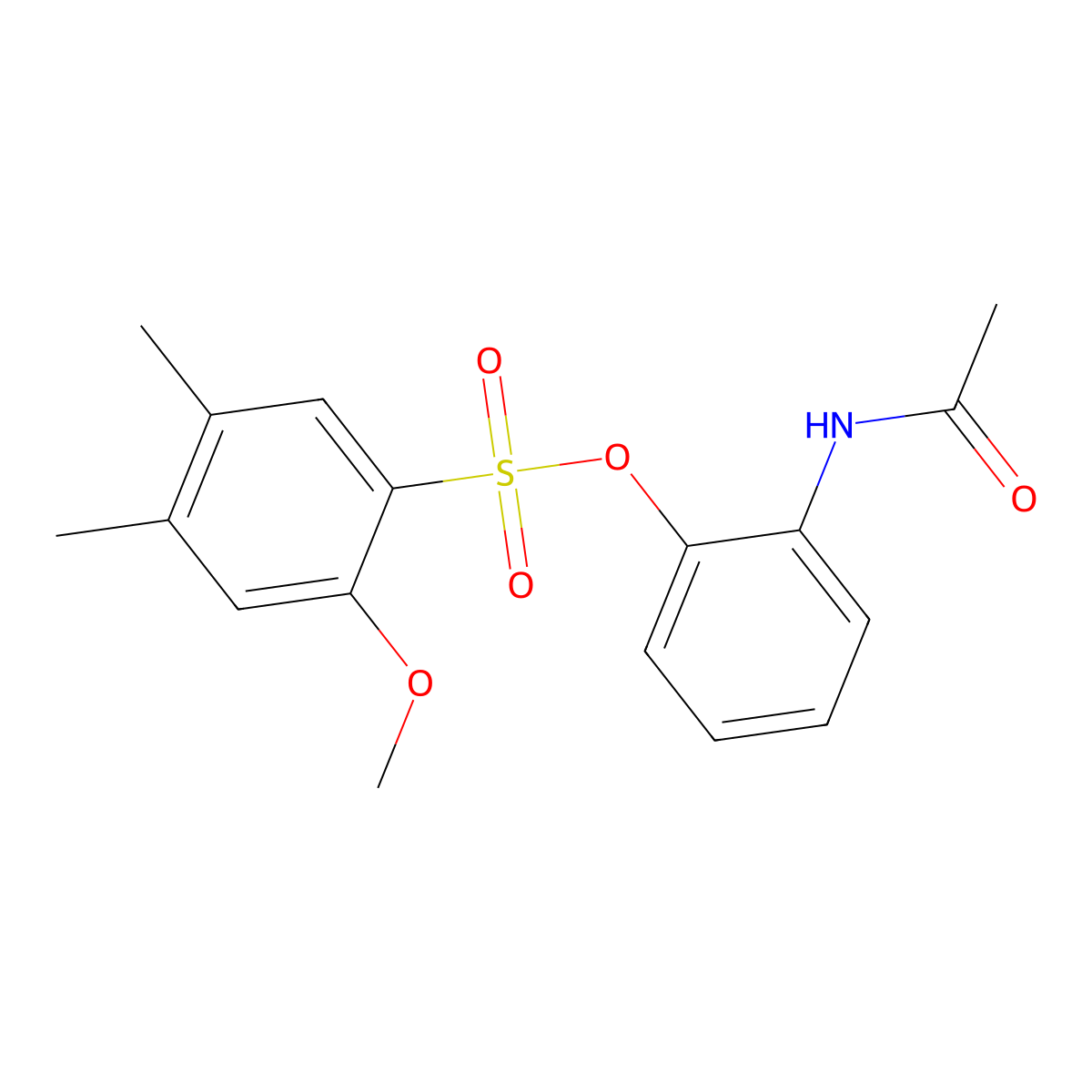 2-Acetamidophenyl 2-methoxy-4,5-dimethylbenzene-1-sulfonate molecular structure, CAS 2380184-45-0