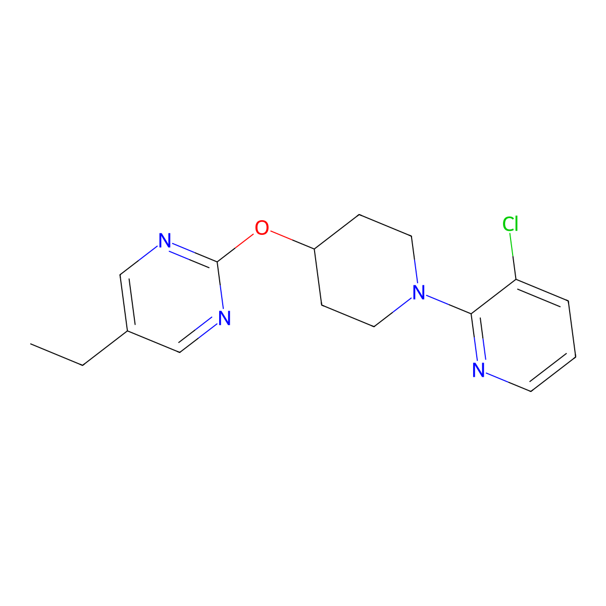 2-{[1-(3-Chloropyridin-2-yl)piperidin-4-yl]oxy}-5-ethylpyrimidine molecular structure, CAS 2380184-48-3