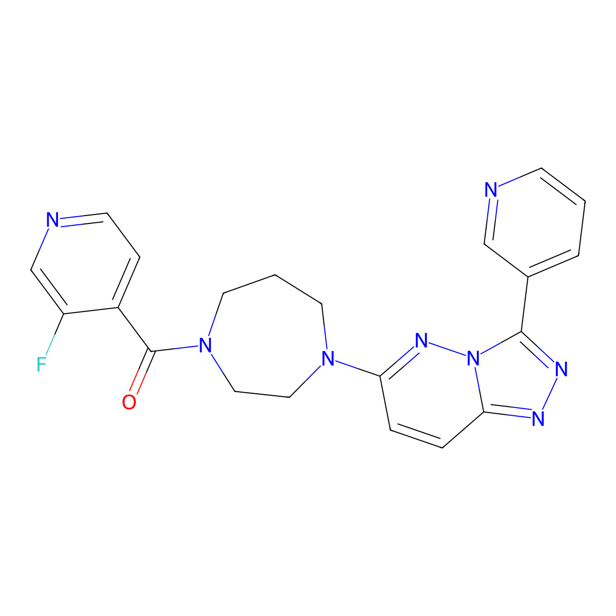 1-(3-Fluoropyridine-4-carbonyl)-4-[3-(pyridin-3-yl)-[1,2,4]triazolo[4,3-b]pyridazin-6-yl]-1,4-diazepane molecular structure, CAS 2380184-51-8