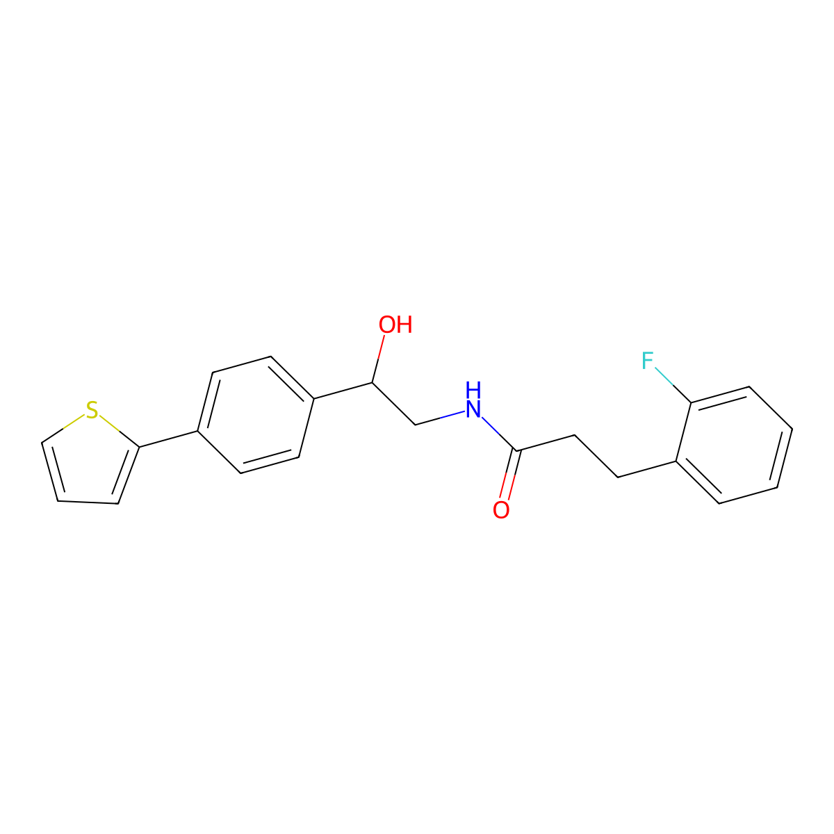 3-(2-fluorophenyl)-N-{2-hydroxy-2-[4-(thiophen-2-yl)phenyl]ethyl}propanamide molecular structure, CAS 2380184-53-0