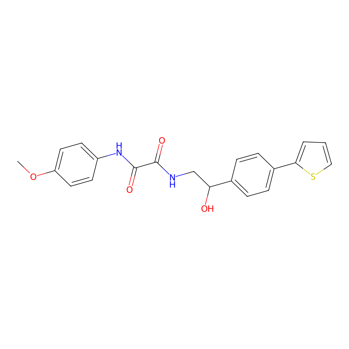 N-{2-hydroxy-2-[4-(thiophen-2-yl)phenyl]ethyl}-N'-(4-methoxyphenyl)ethanediamide molecular structure, CAS 2380184-57-4