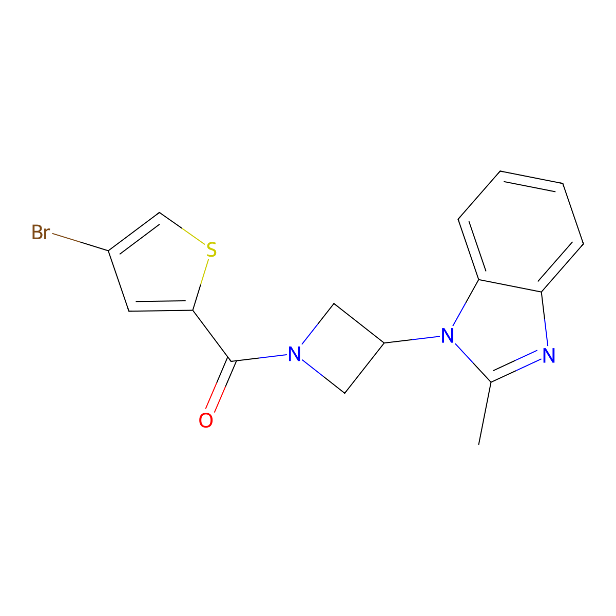 1-[1-(4-bromothiophene-2-carbonyl)azetidin-3-yl]-2-methyl-1H-1,3-benzodiazole molecular structure, CAS 2380184-60-9