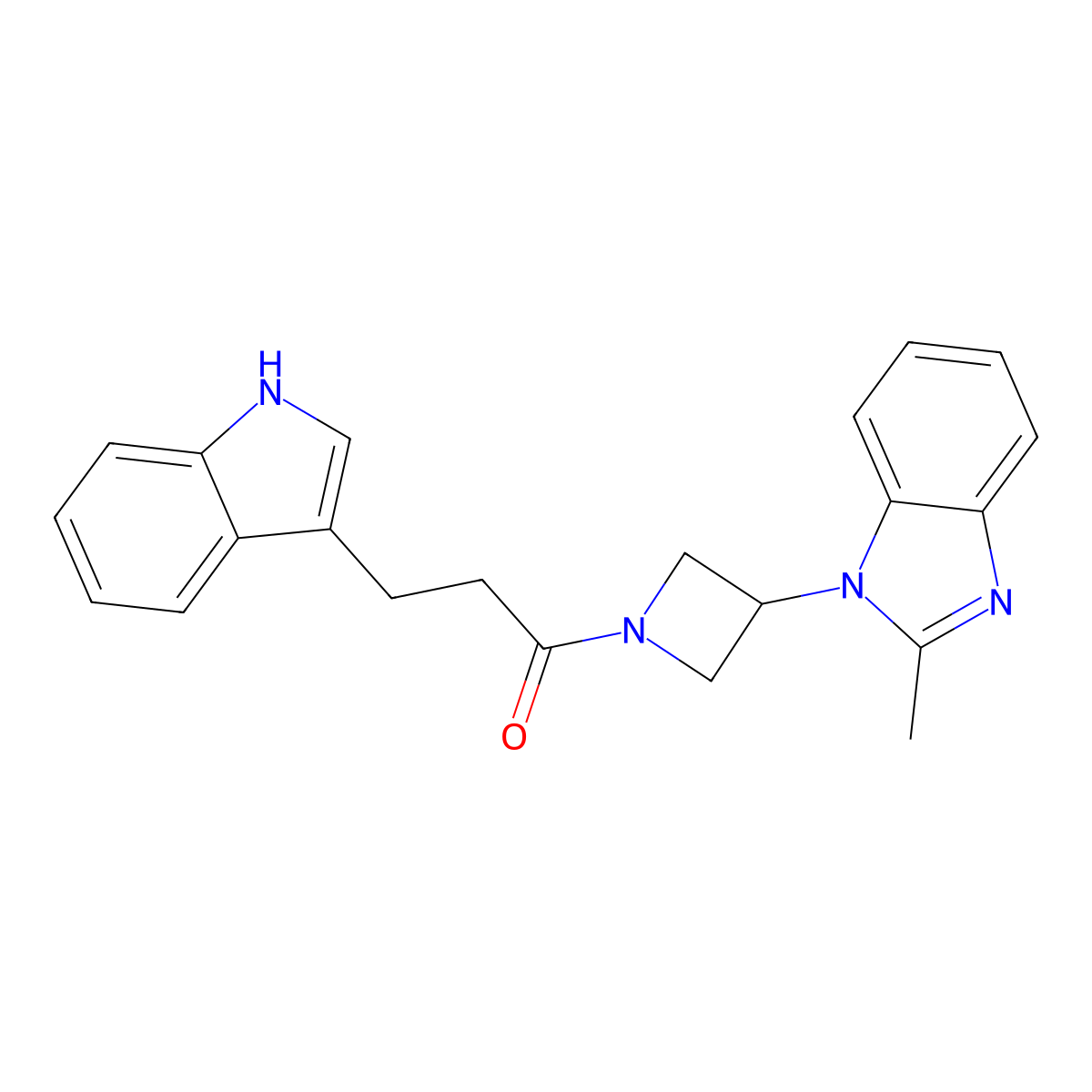 3-(1H-indol-3-yl)-1-[3-(2-methyl-1H-1,3-benzodiazol-1-yl)azetidin-1-yl]propan-1-one molecular structure, CAS 2380184-73-4