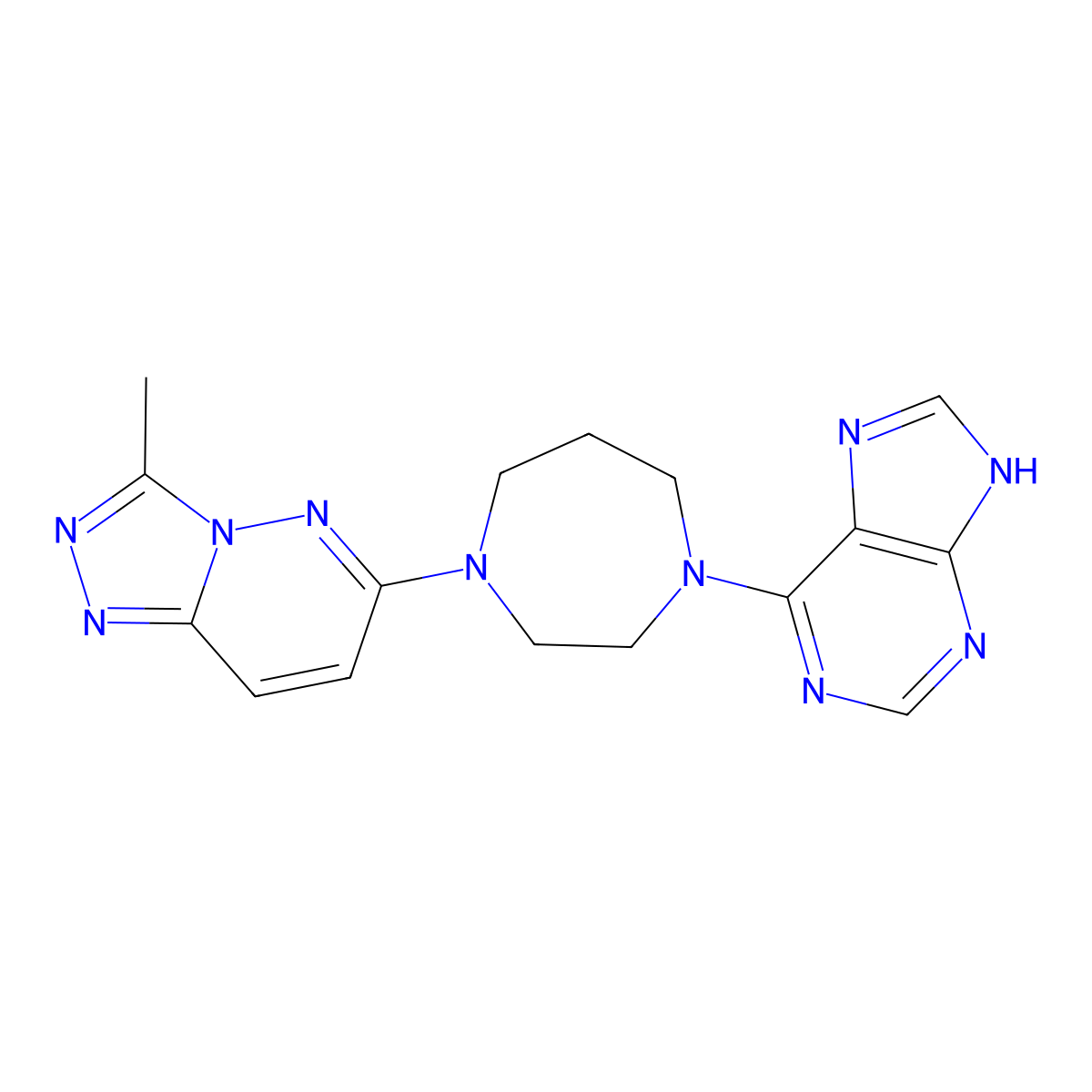 6-(4-{3-methyl-[1,2,4]triazolo[4,3-b]pyridazin-6-yl}-1,4-diazepan-1-yl)-9H-purine molecular structure, CAS 2380184-74-5