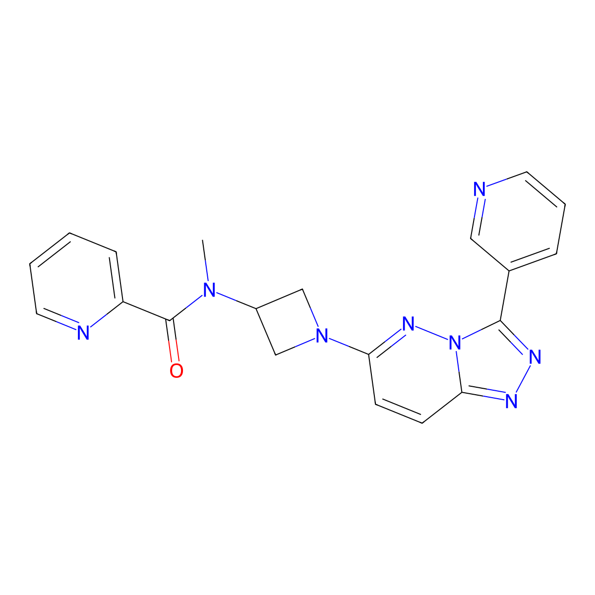 N-methyl-N-{1-[3-(pyridin-3-yl)-[1,2,4]triazolo[4,3-b]pyridazin-6-yl]azetidin-3-yl}pyridine-2-carboxamide molecular structure, CAS 2380184-75-6