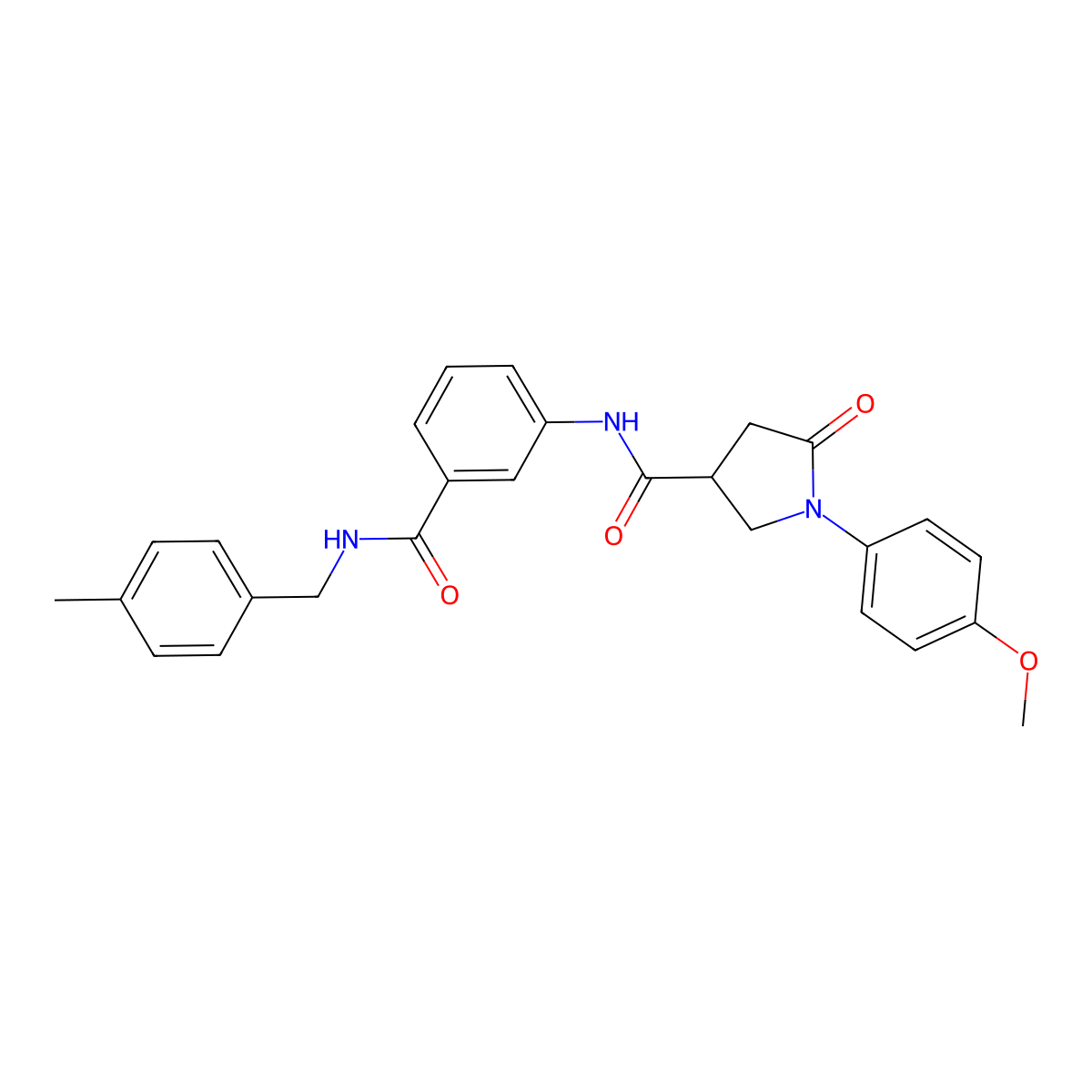 1-(4-methoxyphenyl)-N-(3-{[(4-methylphenyl)methyl]carbamoyl}phenyl)-5-oxopyrrolidine-3-carboxamide molecular structure, CAS 2380184-83-6