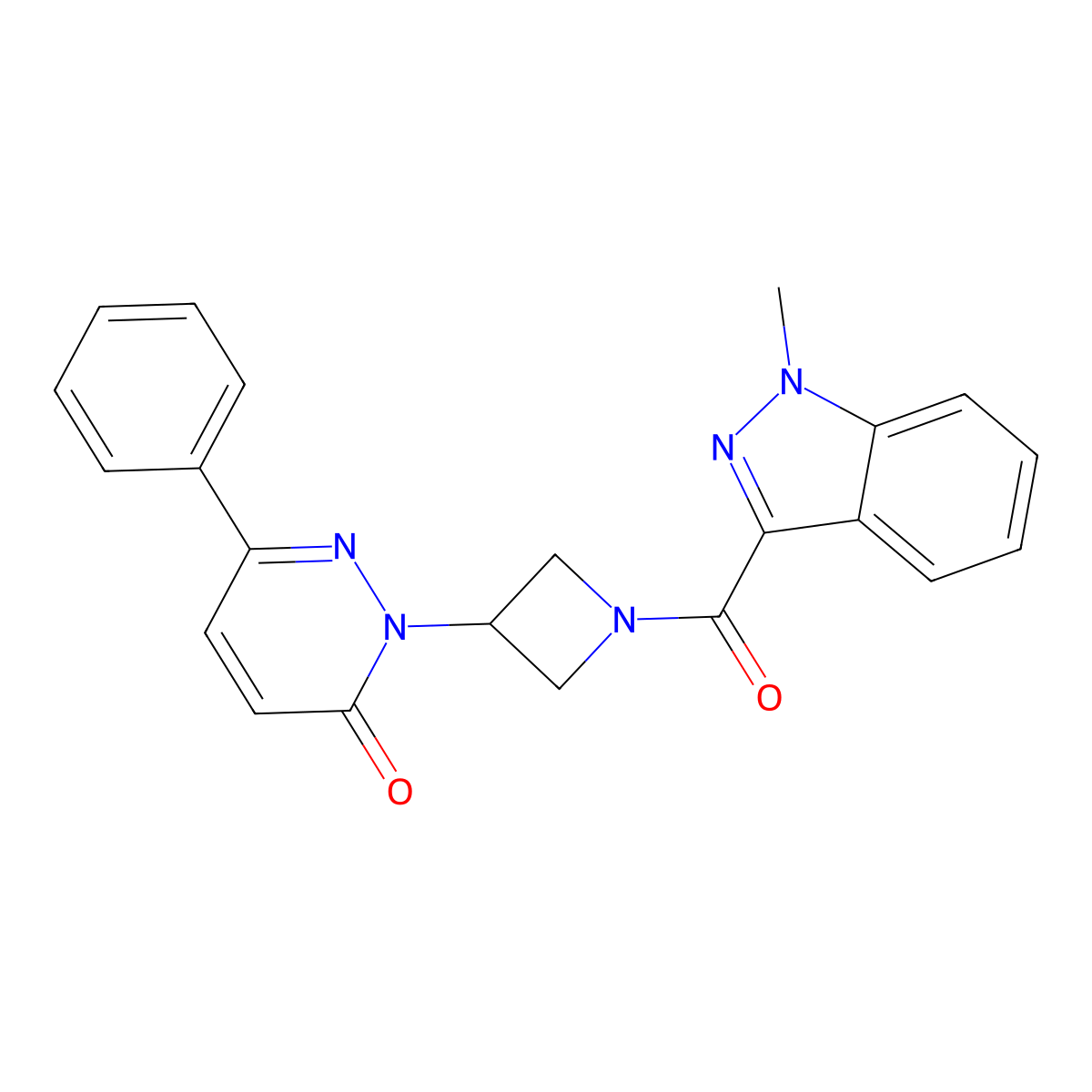 2-[1-(1-methyl-1H-indazole-3-carbonyl)azetidin-3-yl]-6-phenyl-2,3-dihydropyridazin-3-one molecular structure, CAS 2380184-90-5