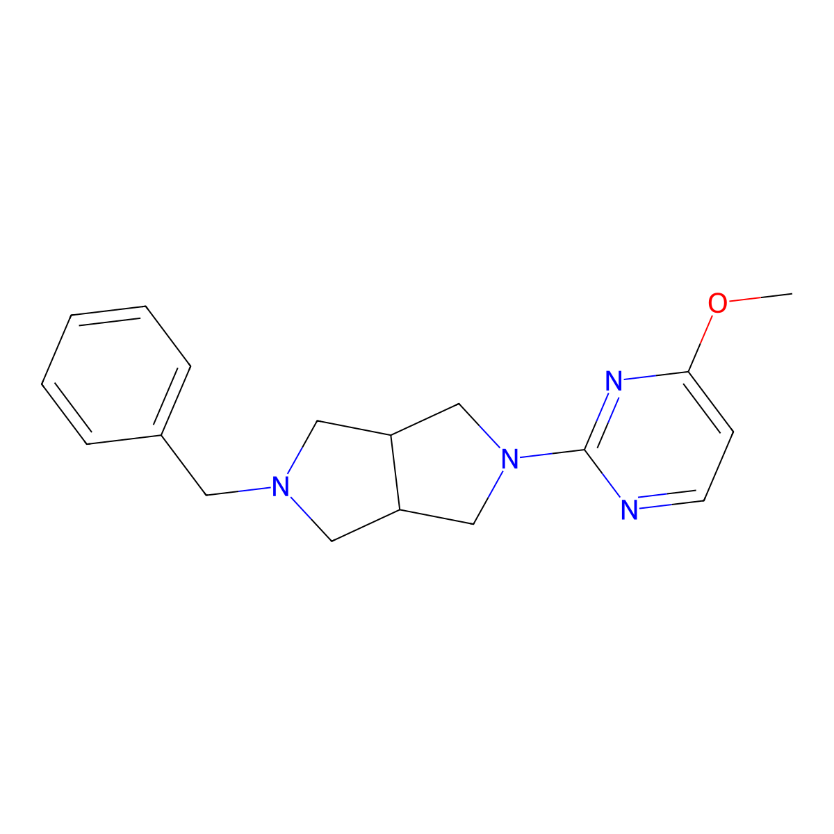 2-{5-Benzyl-octahydropyrrolo[3,4-c]pyrrol-2-yl}-4-methoxypyrimidine molecular structure, CAS 2380184-91-6