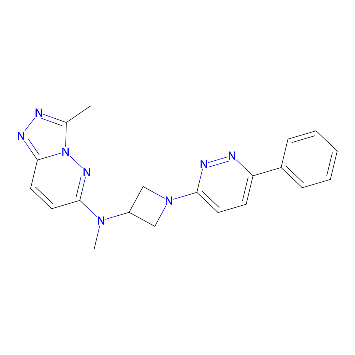 N-methyl-N-{3-methyl-[1,2,4]triazolo[4,3-b]pyridazin-6-yl}-1-(6-phenylpyridazin-3-yl)azetidin-3-amine molecular structure, CAS 2380184-96-1