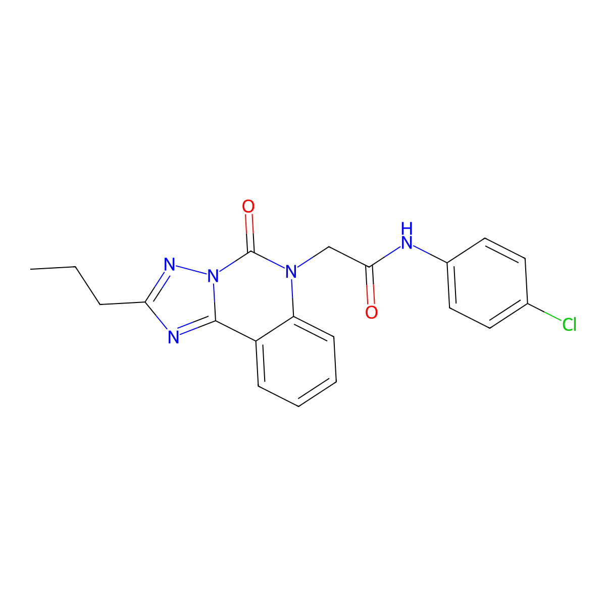 N-(4-chlorophenyl)-2-{5-oxo-2-propyl-5H,6H-[1,2,4]triazolo[1,5-c]quinazolin-6-yl}acetamide molecular structure, CAS 2380184-97-2