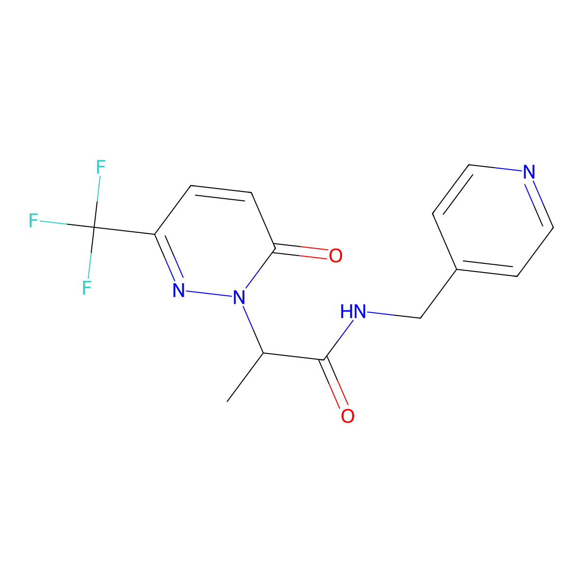 2-[6-oxo-3-(trifluoromethyl)-1,6-dihydropyridazin-1-yl]-N-[(pyridin-4-yl)methyl]propanamide molecular structure, CAS 2380184-98-3