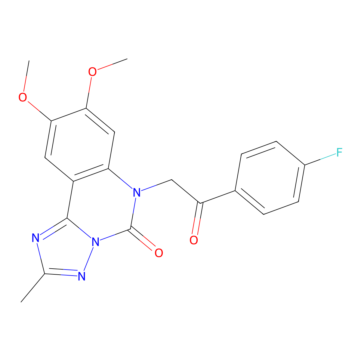 6-[2-(4-fluorophenyl)-2-oxoethyl]-8,9-dimethoxy-2-methyl-5H,6H-[1,2,4]triazolo[1,5-c]quinazolin-5-one molecular structure, CAS 2380185-19-1
