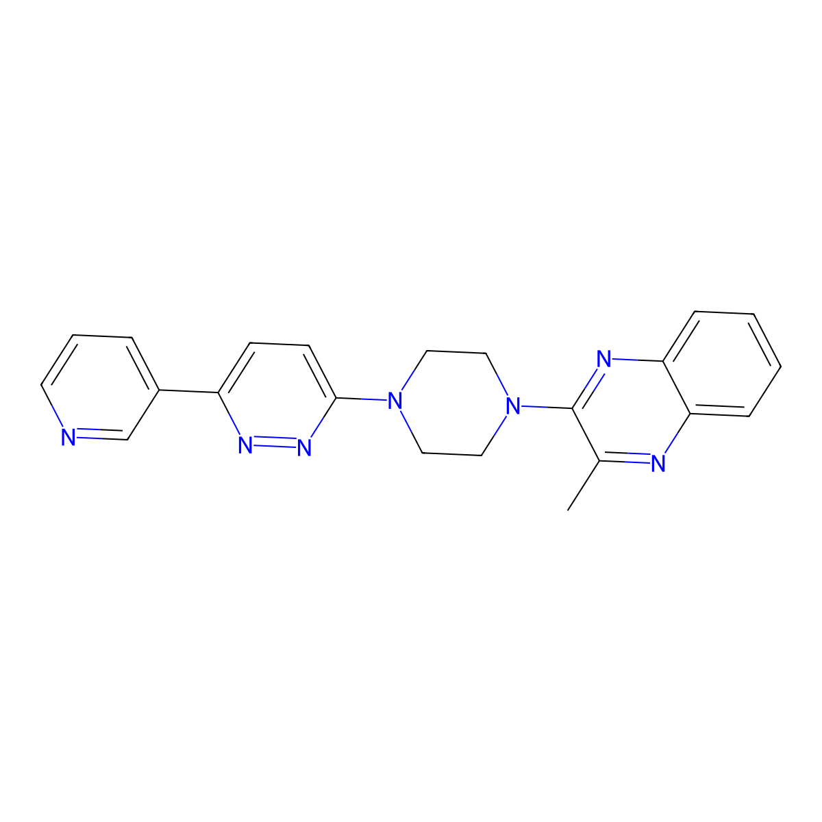 2-Methyl-3-{4-[6-(pyridin-3-yl)pyridazin-3-yl]piperazin-1-yl}quinoxaline molecular structure, CAS 2380185-20-4
