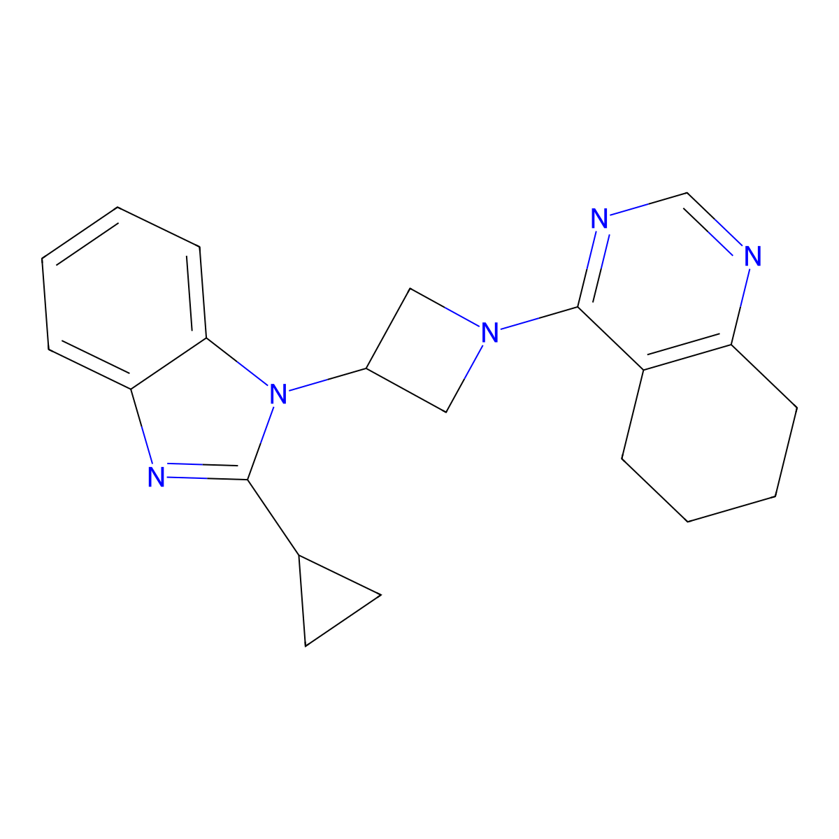 4-[3-(2-cyclopropyl-1H-1,3-benzodiazol-1-yl)azetidin-1-yl]-5,6,7,8-tetrahydroquinazoline molecular structure, CAS 2380185-22-6