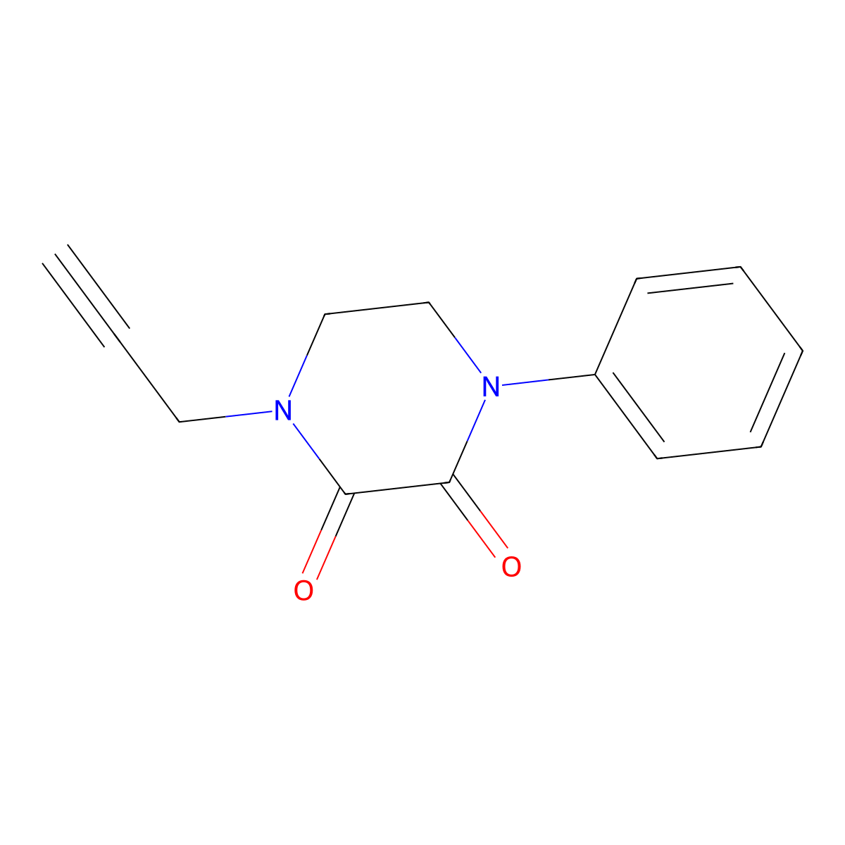 1-Phenyl-4-(prop-2-yn-1-yl)piperazine-2,3-dione molecular structure, CAS 2380185-23-7