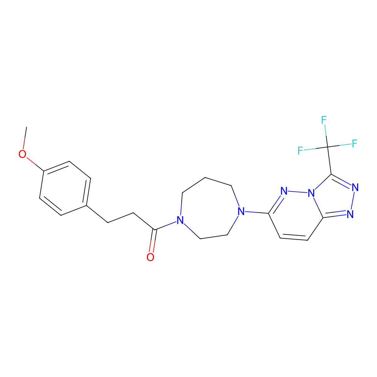 3-(4-Methoxyphenyl)-1-{4-[3-(trifluoromethyl)-[1,2,4]triazolo[4,3-b]pyridazin-6-yl]-1,4-diazepan-1-yl}propan-1-one molecular structure, CAS 2380185-25-9