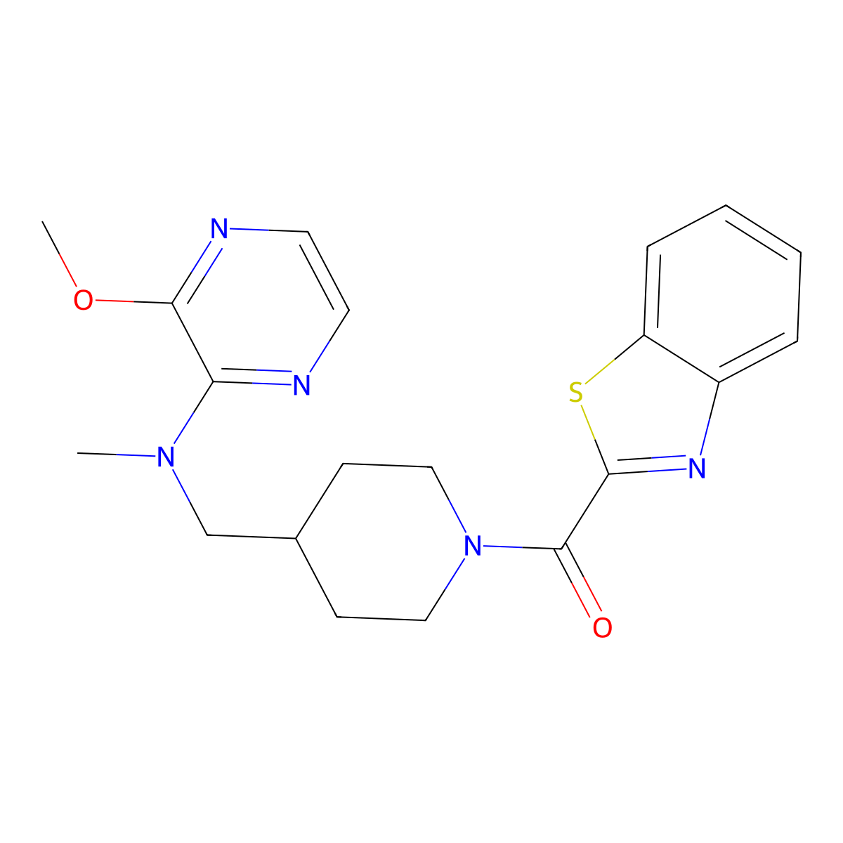 N-{[1-(1,3-benzothiazole-2-carbonyl)piperidin-4-yl]methyl}-3-methoxy-N-methylpyrazin-2-amine molecular structure, CAS 2380185-28-2