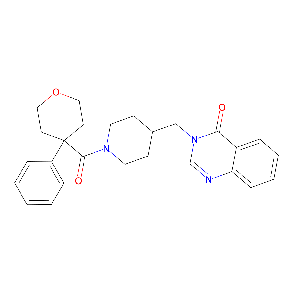 3-{[1-(4-Phenyloxane-4-carbonyl)piperidin-4-yl]methyl}-3,4-dihydroquinazolin-4-one molecular structure, CAS 2380185-30-6