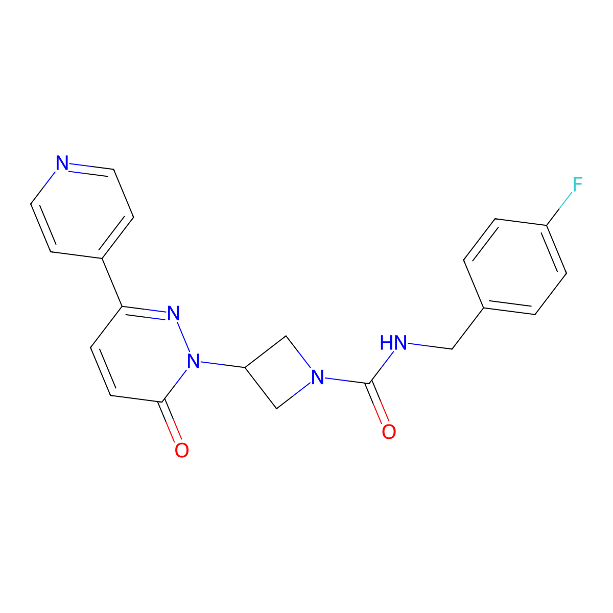 N-[(4-fluorophenyl)methyl]-3-[6-oxo-3-(pyridin-4-yl)-1,6-dihydropyridazin-1-yl]azetidine-1-carboxamide molecular structure, CAS 2380185-38-4