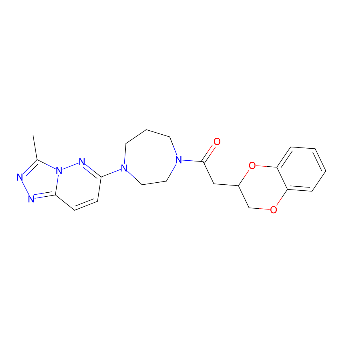 2-(2,3-Dihydro-1,4-benzodioxin-2-yl)-1-(4-{3-methyl-[1,2,4]triazolo[4,3-b]pyridazin-6-yl}-1,4-diazepan-1-yl)ethan-1-one molecular structure, CAS 2380185-43-1