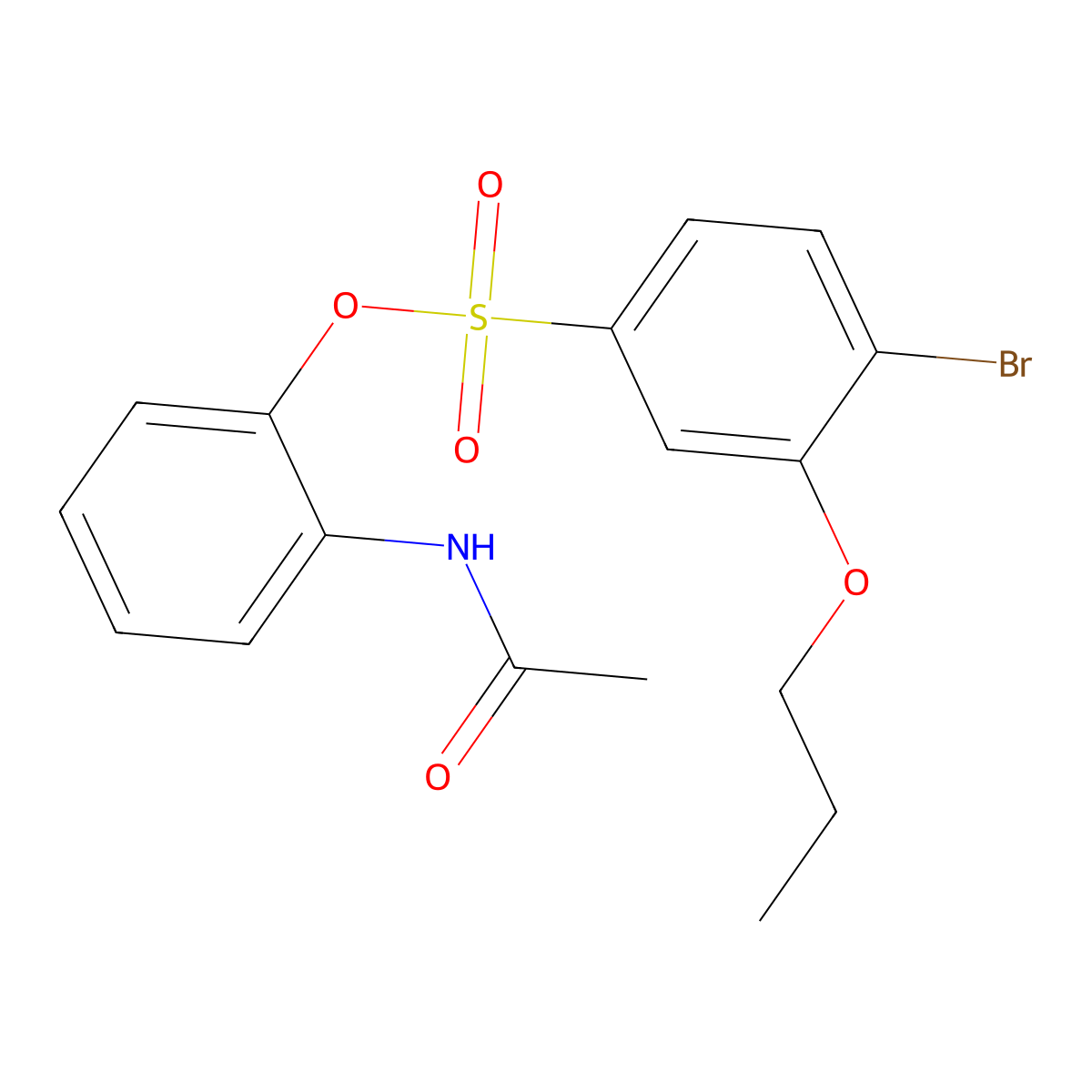2-(Acetylamino)phenyl 4-bromo-3-propoxybenzenesulfonate molecular structure, CAS 2380185-44-2
