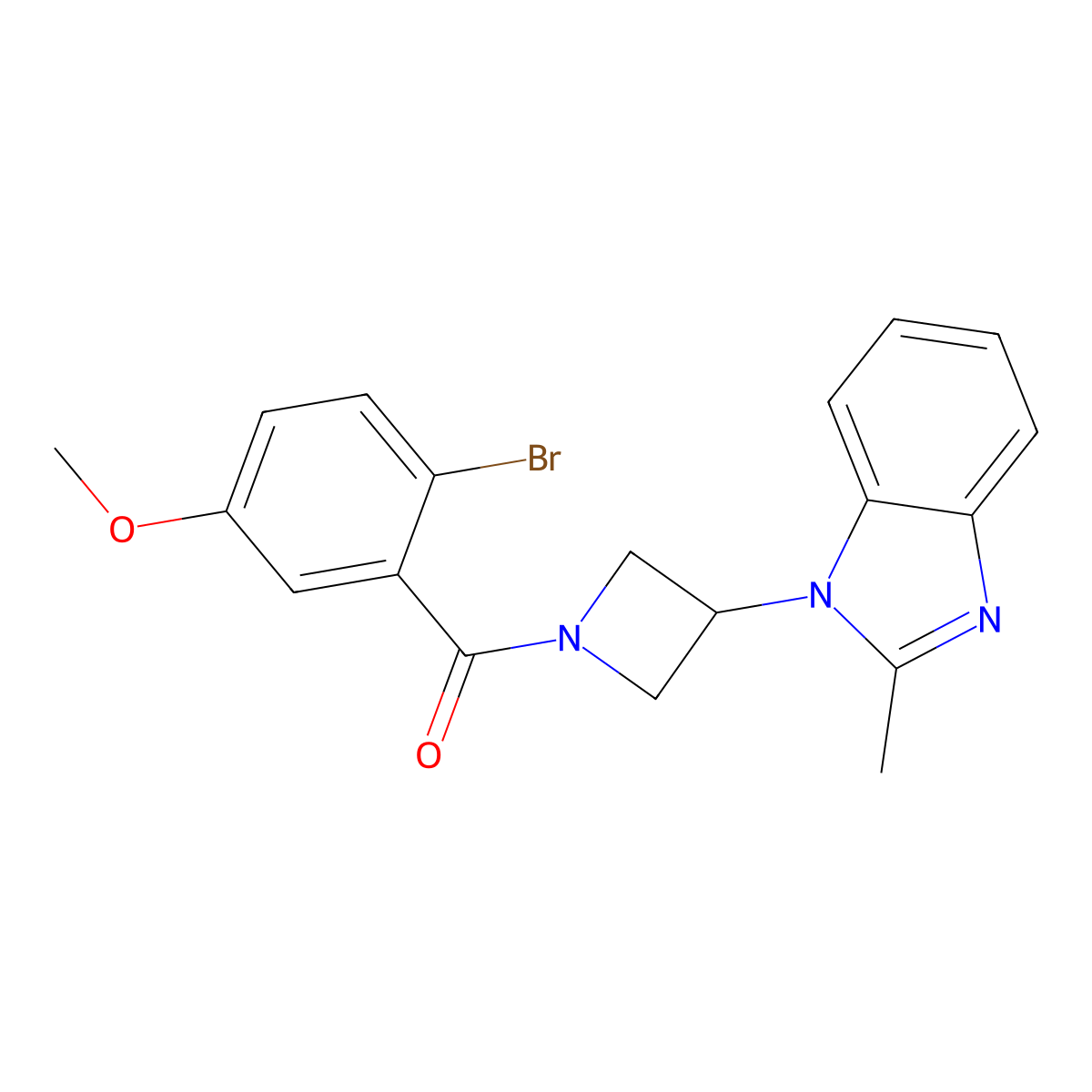 1-[1-(2-bromo-5-methoxybenzoyl)azetidin-3-yl]-2-methyl-1H-1,3-benzodiazole molecular structure, CAS 2380185-52-2