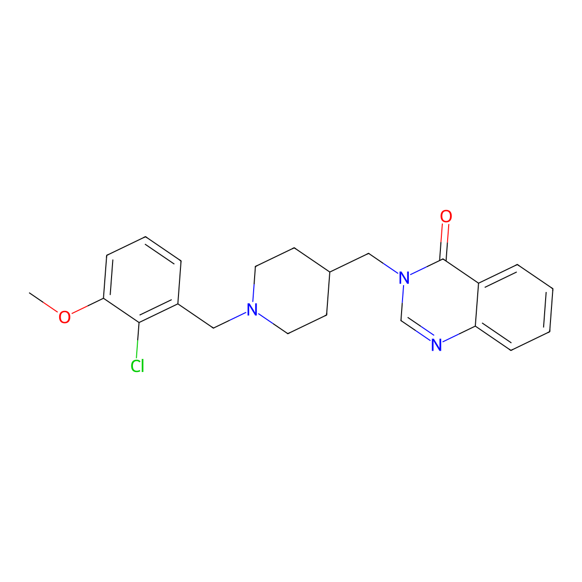 3-({1-[(2-Chloro-3-methoxyphenyl)methyl]piperidin-4-yl}methyl)-3,4-dihydroquinazolin-4-one molecular structure, CAS 2380185-53-3