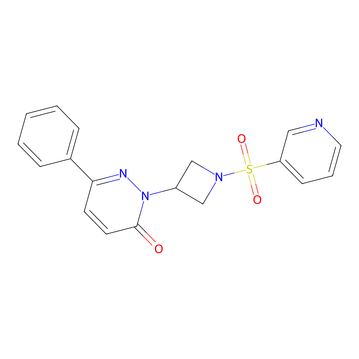 6-Phenyl-2-[1-(pyridine-3-sulfonyl)azetidin-3-yl]-2,3-dihydropyridazin-3-one molecular structure, CAS 2380185-54-4