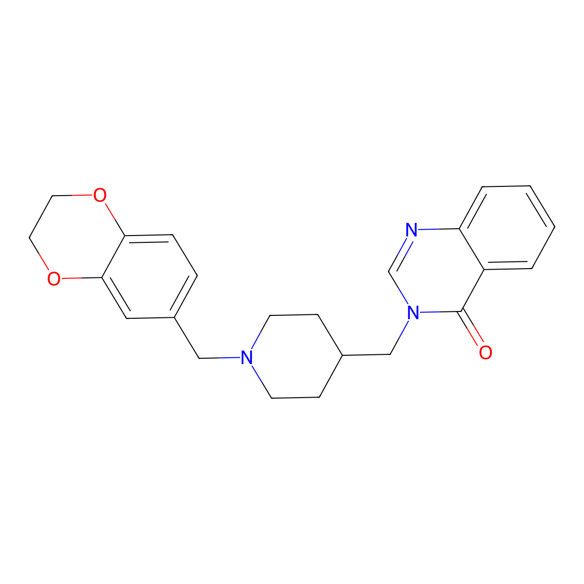 3-({1-[(2,3-Dihydro-1,4-benzodioxin-6-yl)methyl]piperidin-4-yl}methyl)-3,4-dihydroquinazolin-4-one molecular structure, CAS 2380185-55-5