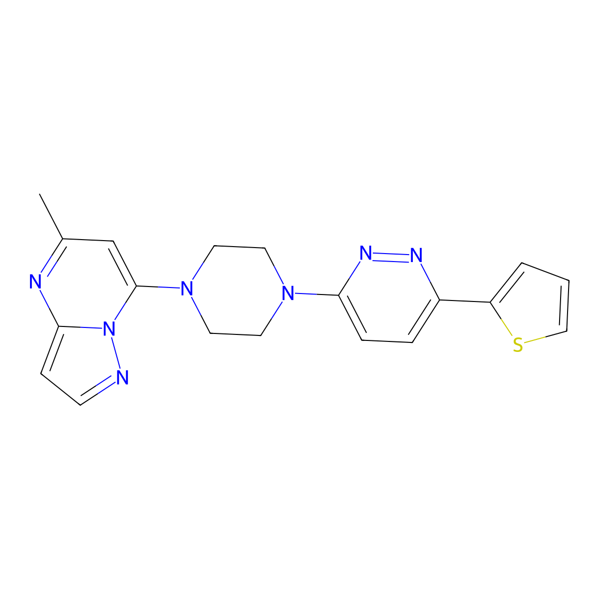 3-(4-{5-Methylpyrazolo[1,5-a]pyrimidin-7-yl}piperazin-1-yl)-6-(thiophen-2-yl)pyridazine molecular structure, CAS 2380185-60-2