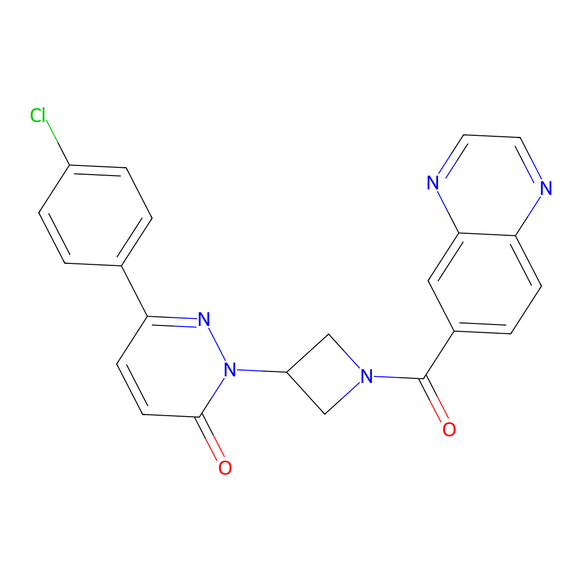 6-(4-Chlorophenyl)-2-[1-(quinoxaline-6-carbonyl)azetidin-3-yl]pyridazin-3-one molecular structure, CAS 2380185-64-6