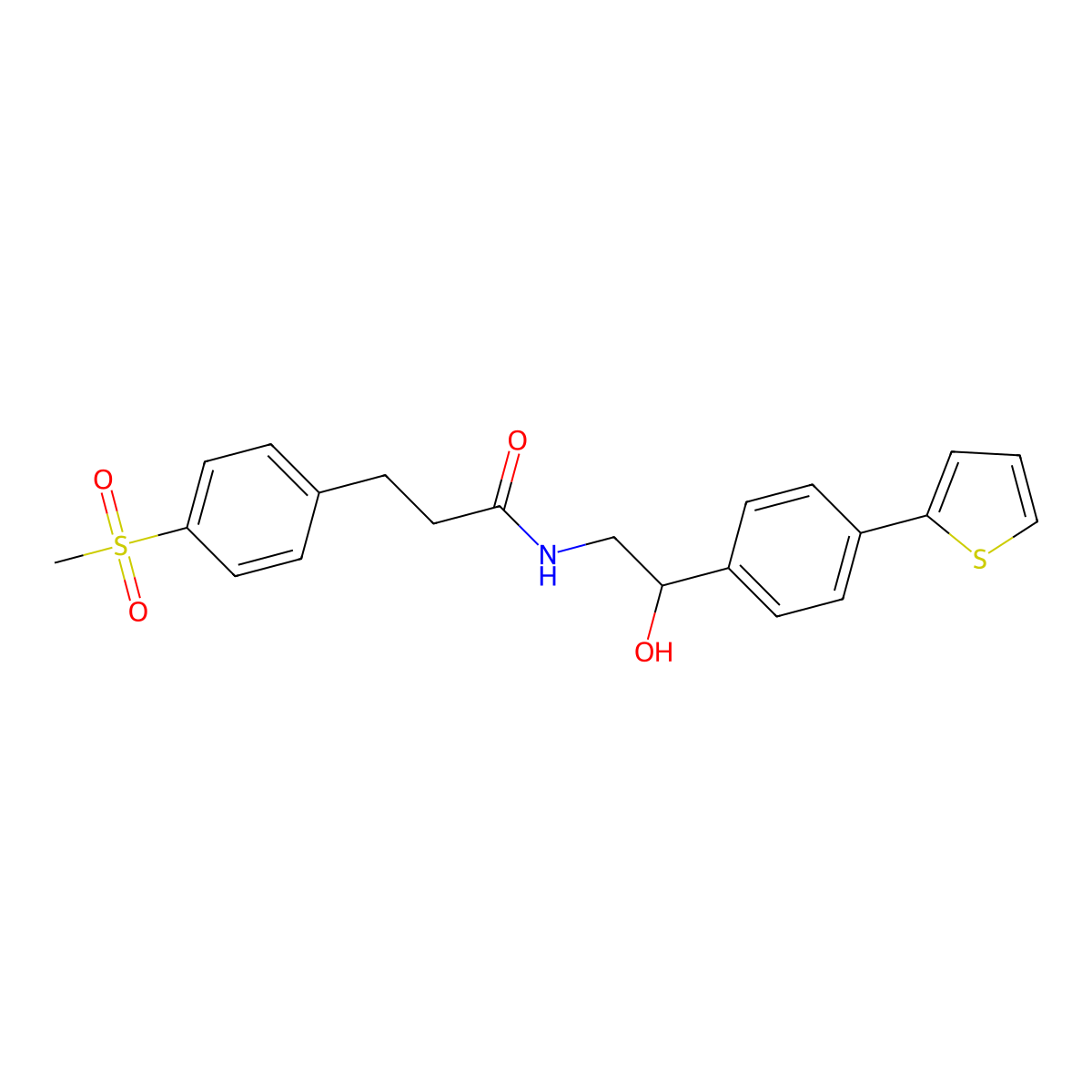 N-{2-hydroxy-2-[4-(thiophen-2-yl)phenyl]ethyl}-3-(4-methanesulfonylphenyl)propanamide molecular structure, CAS 2380185-65-7
