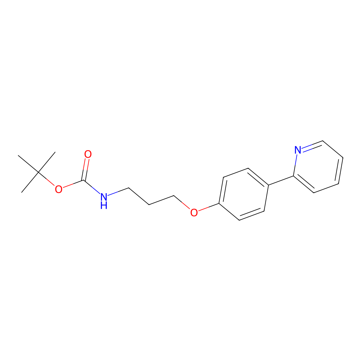 tert-butyl N-{3-[4-(pyridin-2-yl)phenoxy]propyl}carbamate molecular structure, CAS 2380185-67-9