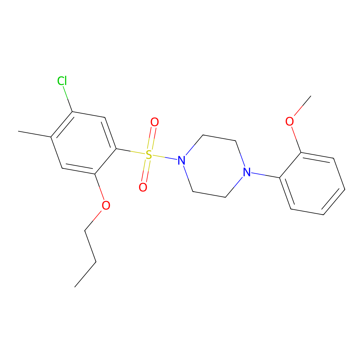 1-(5-Chloro-4-methyl-2-propoxybenzenesulfonyl)-4-(2-methoxyphenyl)piperazine molecular structure, CAS 2380185-75-9