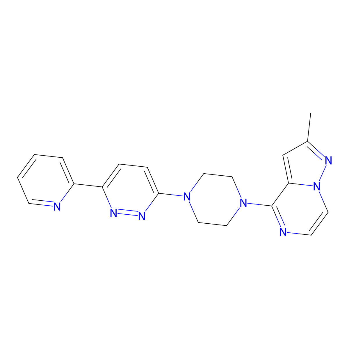 3-(4-{2-Methylpyrazolo[1,5-a]pyrazin-4-yl}piperazin-1-yl)-6-(pyridin-2-yl)pyridazine molecular structure, CAS 2380185-77-1