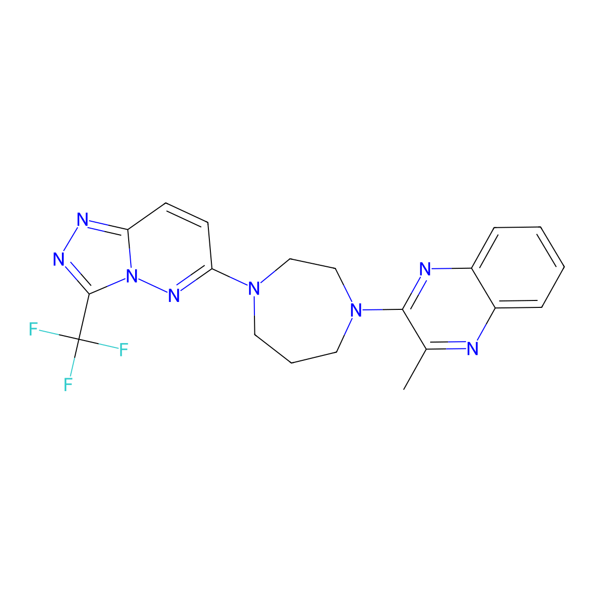 2-Methyl-3-{4-[3-(trifluoromethyl)-[1,2,4]triazolo[4,3-b]pyridazin-6-yl]-1,4-diazepan-1-yl}quinoxaline molecular structure, CAS 2380185-81-7