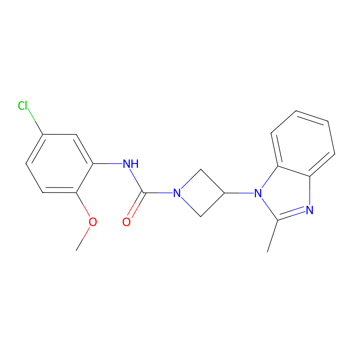 N-(5-Chloro-2-methoxyphenyl)-3-(2-methylbenzimidazol-1-yl)azetidine-1-carboxamide molecular structure, CAS 2380185-86-2