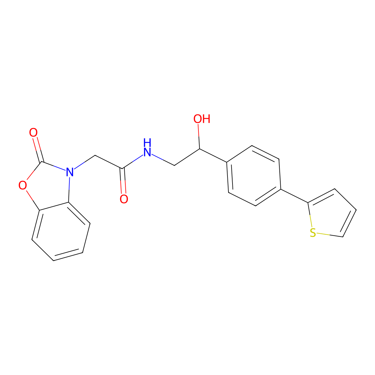N-{2-hydroxy-2-[4-(thiophen-2-yl)phenyl]ethyl}-2-(2-oxo-2,3-dihydro-1,3-benzoxazol-3-yl)acetamide molecular structure, CAS 2380185-94-2