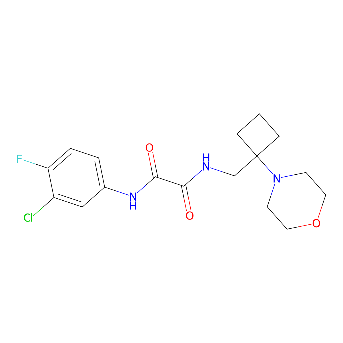 N'-(3-chloro-4-fluorophenyl)-N-{[1-(morpholin-4-yl)cyclobutyl]methyl}ethanediamide molecular structure, CAS 2380185-97-5
