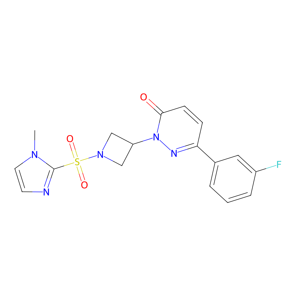 6-(3-fluorophenyl)-2-{1-[(1-methyl-1H-imidazol-2-yl)sulfonyl]azetidin-3-yl}-2,3-dihydropyridazin-3-one molecular structure, CAS 2380186-02-5