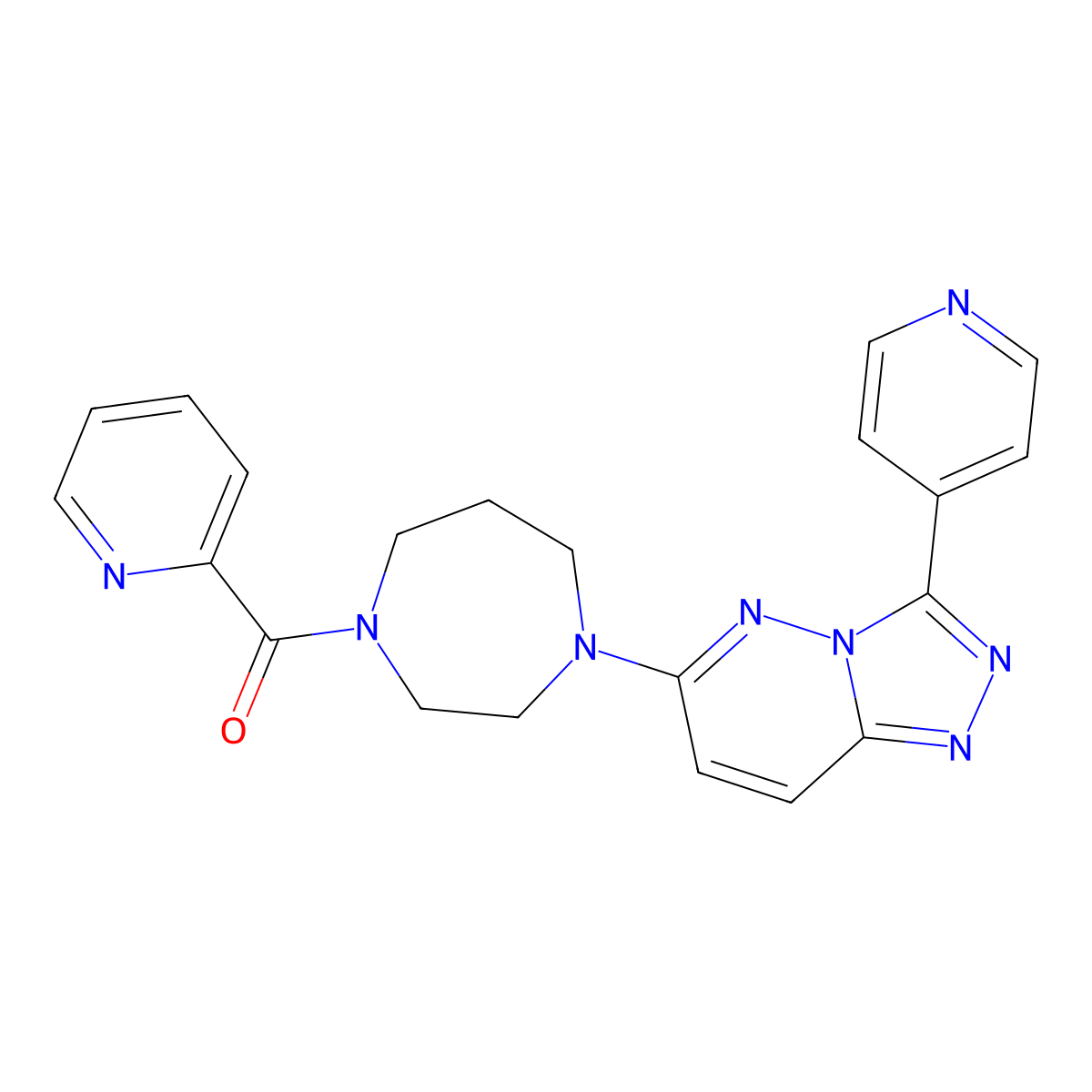 1-[3-(Pyridin-4-yl)-[1,2,4]triazolo[4,3-b]pyridazin-6-yl]-4-(pyridine-2-carbonyl)-1,4-diazepane molecular structure, CAS 2380186-07-0