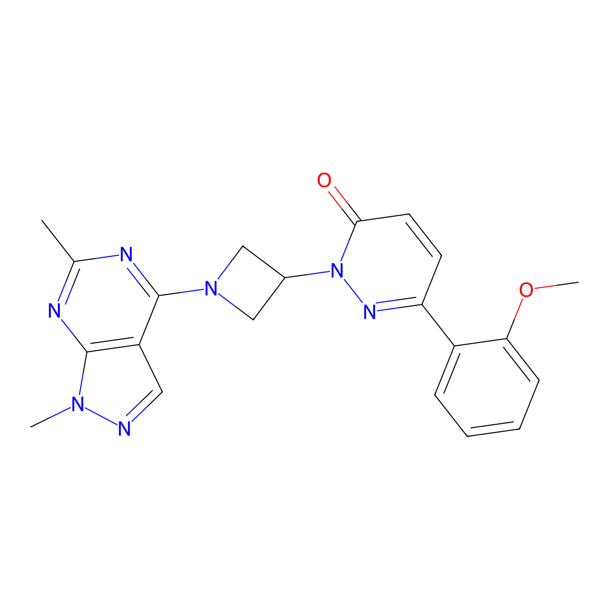 2-(1-{1,6-dimethyl-1H-pyrazolo[3,4-d]pyrimidin-4-yl}azetidin-3-yl)-6-(2-methoxyphenyl)-2,3-dihydropyridazin-3-one molecular structure, CAS 2380186-13-8