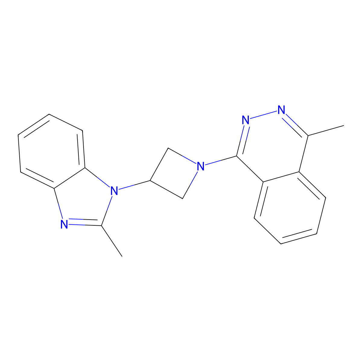 1-methyl-4-[3-(2-methyl-1H-1,3-benzodiazol-1-yl)azetidin-1-yl]phthalazine molecular structure, CAS 2380186-14-9