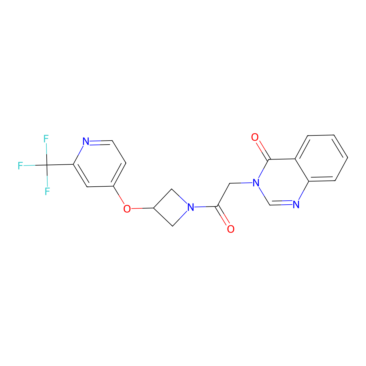3-[2-Oxo-2-(3-{[2-(trifluoromethyl)pyridin-4-yl]oxy}azetidin-1-yl)ethyl]-3,4-dihydroquinazolin-4-one molecular structure, CAS 2380186-24-1