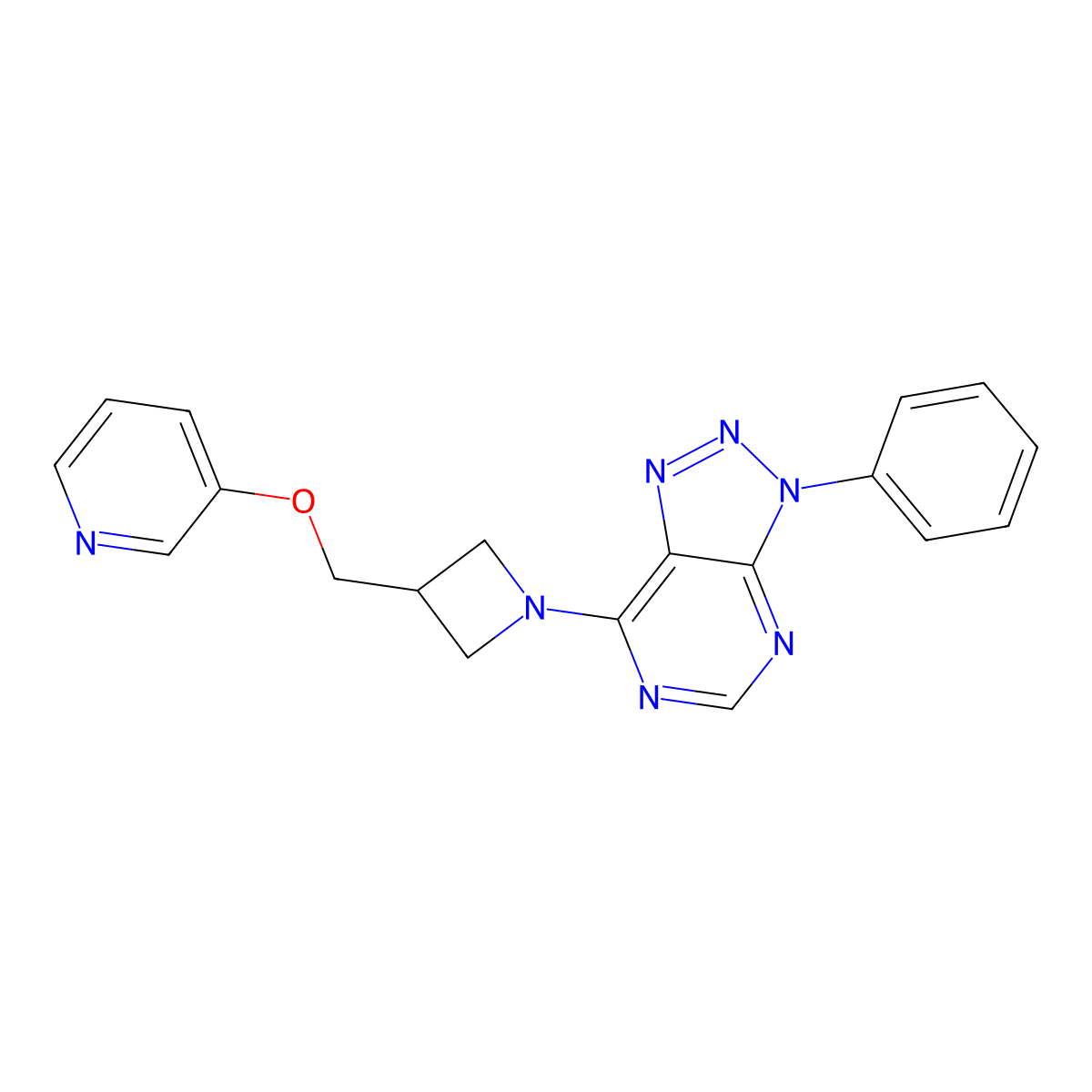 3-[(1-{3-phenyl-3H-[1,2,3]triazolo[4,5-d]pyrimidin-7-yl}azetidin-3-yl)methoxy]pyridine molecular structure, CAS 2380186-25-2