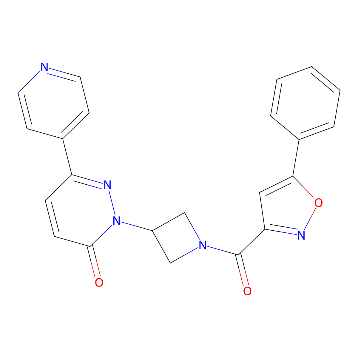 2-[1-(5-Phenyl-1,2-oxazole-3-carbonyl)azetidin-3-yl]-6-(pyridin-4-yl)-2,3-dihydropyridazin-3-one molecular structure, CAS 2380186-32-1